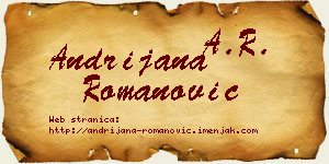 Andrijana Romanović vizit kartica